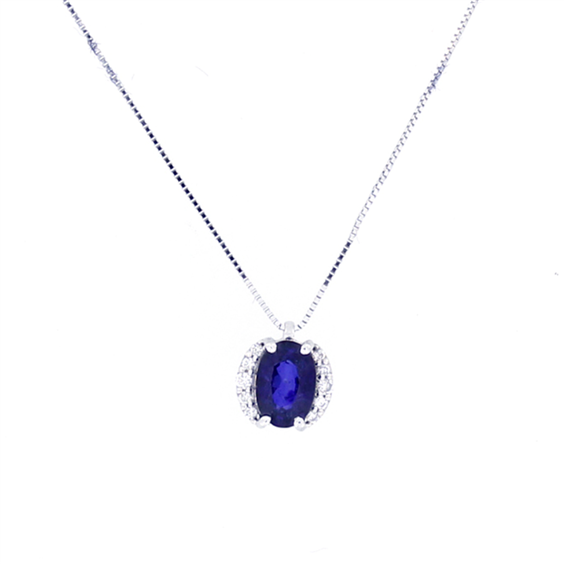 Collana Bliss Donna in Oro bianco Zaffiro blu 0.52 Ct 20117017 - 20117017